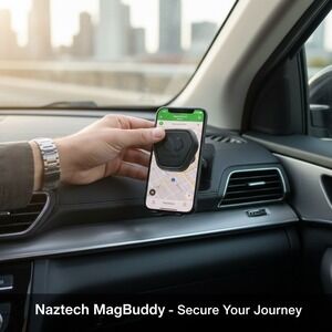 Naztech MagBuddy Phone Mount Universal Black New Magnetic Anywhere Elite Series